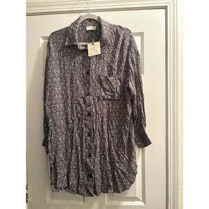 Dress Forum Los Angeles Dress Small Brown Pattern Button Up Knee Length NEW NWT